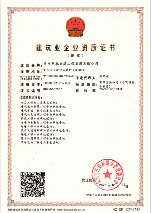 建筑企业资格证